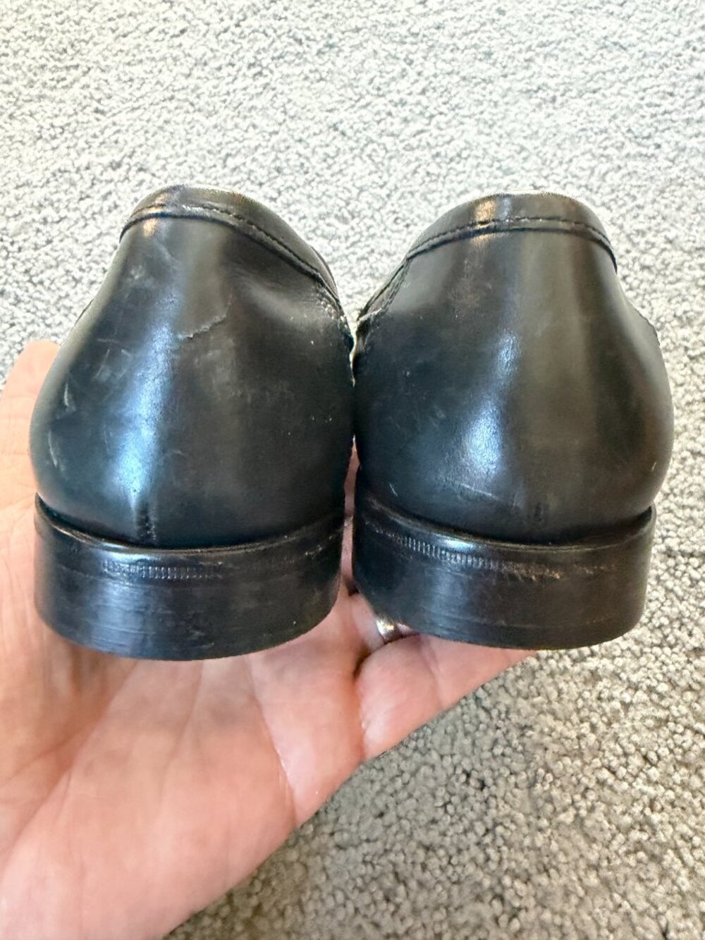 VTG E.T. Wright Made in Italy Genuine Ostrich Leather Loafers Size 8 D Black - Picture 7 of 10